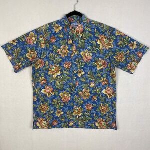 Vintage Reyn Spooner Shirt Mens L Hawaiian Floral All Over Print Button Down